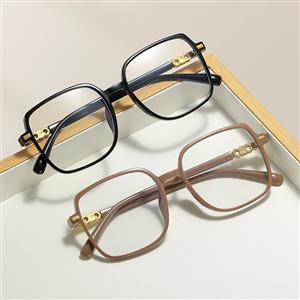 Korean version of square large frame net red flat glasses female no makeup big face thin frosted coffee anti blue light myopia glasses