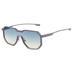 Punk style one-piece sunglasses for men, large frame, polygonal trendy sunglasses for men